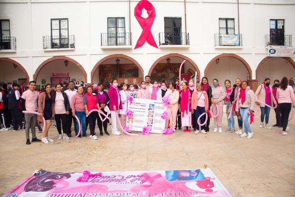 Marcha del día de la lucha contra el cáncer de mama.